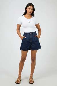 ALL ABOUT EVE Stevie Denim Short Indigo