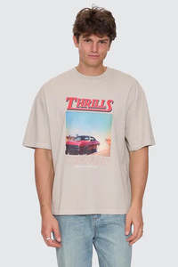 THRILLS Skerrt Box Fit Os Cropped Tee Oatmeal