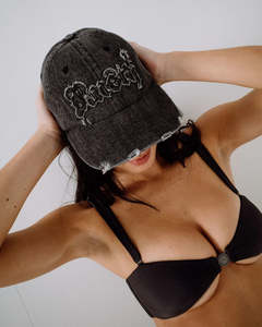 Caps: RUSTY Roxanne Denim Dad Cap Washed Black