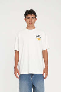 Tees Mens: HUFFER Fried Out Block Tee Chalk