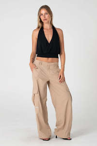 RUSTY Melrose Loose Low Rise Cargo Pant Abs