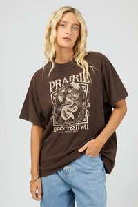 ALL ABOUT EVE Prairie Relaxed Tee Brown