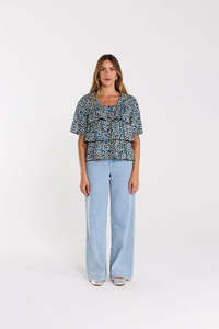 Tops Womens: THING THING Cassie Top Blue Moon Garden