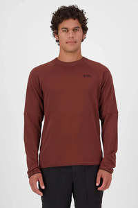 MONS ROYALE Mens Quad Merino Fleece Pullover Alu Sable