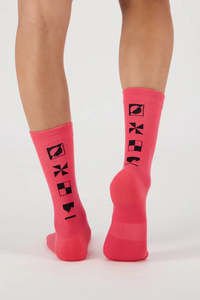 MONS ROYALE Unisex Atlas Merino Crew Sock Tap Sleeve Watermelon