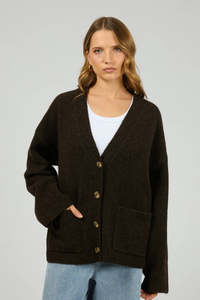 Knits Womens: SILENT THEORY Willow Knit Cardigan Chocolate
