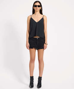 Shorts Womens: ONE TEASPOON Bandit Low Waist Denim Short Double Black