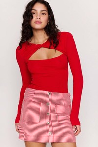 Tops Womens: MINKPINK Rosa Twist Front Top Red