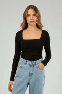 SILENT THEORY Zoe Long Sleeve Top Black