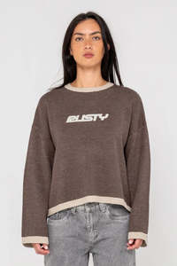 Womens: RUSTY Rider Relaxed Crew Neck Knit Pinecone