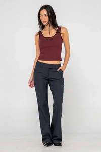 Womens: RUSTY Finance Mommy Low Rise Suit Pant Black