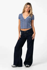 RUSTY Wendy Wide Low Rise Denim Jean Raw Dawg
