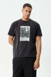 AFENDS Research Heavy Weight Boxy Tee Stone Black