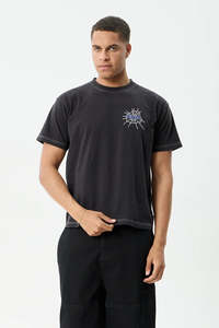AFENDS Tangled Boxy Tee Stone Black