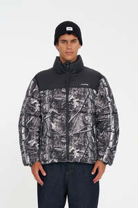 HUFFER Mens Rider Puffer Jacket Woodhill Black