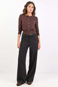 STORIES BE TOLD Fierce Low Rise Stretch Wide Pants Black