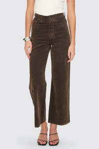 THRILLS Holly High Rise Flocked Jean Dark Chocolate