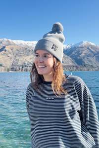 CSS Four Flags Pom Pom Beanie Grey Marle