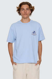 Mens: WORSHIP Shadow Cherub Tee Dream Blue