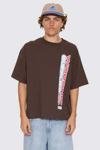 Mens: WORSHIP Globo Box Crop Tee Ganache