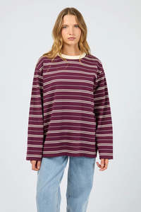 SILENT THEORY Stripe Longsleeve Tee Cherry