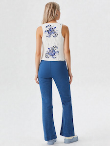 Jackets: Indigo Bloom Sleeveless Vest