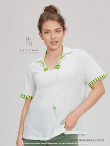 Tops: Green Thread Cotton V-Neck Top