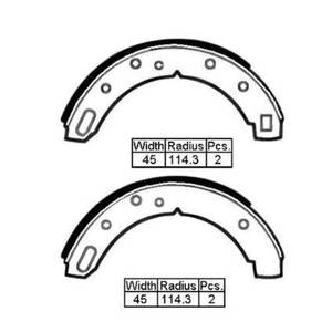 Bedford: BRAKE SHOES REAR Bedford Jensen Morgan Reliant Triumph