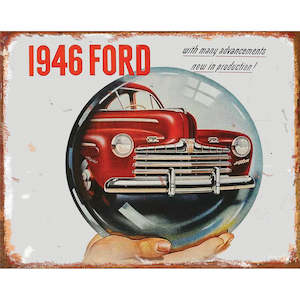 Classic Cars: TIN SIGN Ford 1946