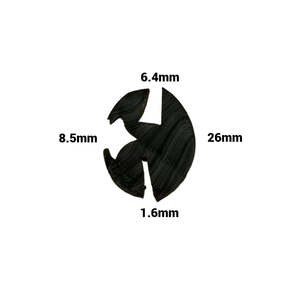 Caravan: WINDOW 1.6mm x 6.4mm RUBBER SEAL 26mm Height 7mm Bridge per Metr