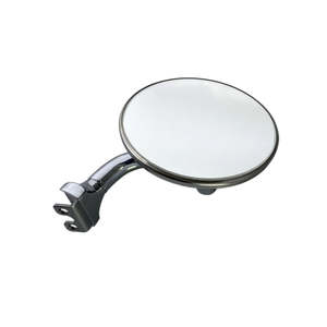 MIRROR CLAMP ON 4" Flat Glass Short Bent Arm Chrome