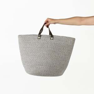 Grey Cotton Basket/ Bag