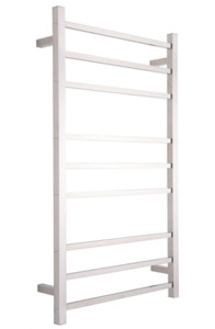 HEATED TOWEL RAIL - BRUSHED NICKEL 9 BARS SQUARE