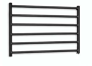 Heated Towel Rails: 6 BARS 800mm HEATED TOWEL RAIL MATTE BLACK ROUND