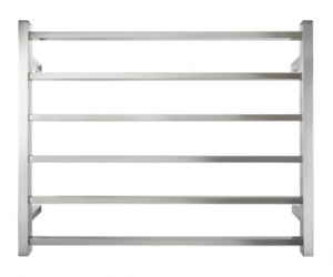 6 BARS 800mm HEATED TOWEL RAIL CHROME SQUARE