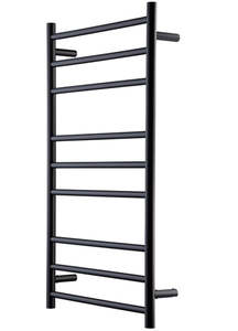 Heated Towel Rails: HEATED TOWEL RAIL - ROUND 9 BARS BLACK