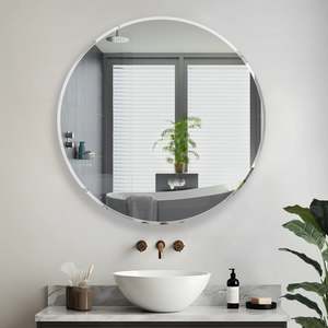 FLAT MIRROR WITH BEVELLED EDGE 600MM ROUND