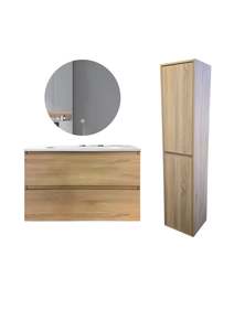 Combo: Plywood 900 Vanity Combo with Tall Cabinet and Backlit led Mirror