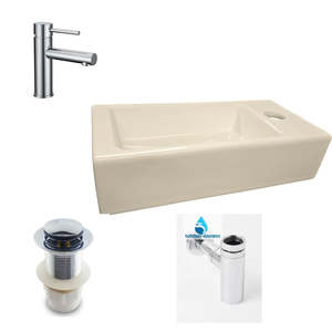 Combo: Right Hand Side Basin with Tap,Popup waste and Bottle trap