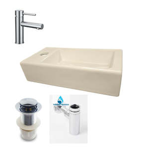 Left Hand Side Basin with Tap, Popup waste and Bottle trap