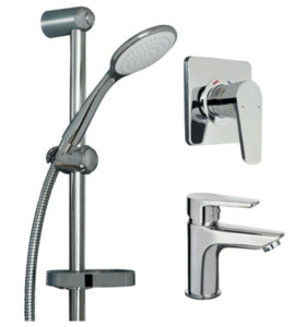 AQUATICA SHOWER SLIDE, SHOWER MIXER AND BASIN MIXER - ALL PRESSURES