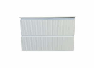 PLYWOOD 900 MATTE WHITE FLUTED VANITY WALLHUNG WITH CERAMIC TOP
