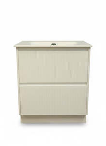 PLYWOOD 750 MATTE WHITE FLUTED VANITY WITH CERAMIC TOP