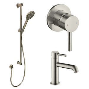 Packages Bathroom: CODE ASPEN MINIMALIST TAPWARE PACKAGE BRUSHED NICKEL