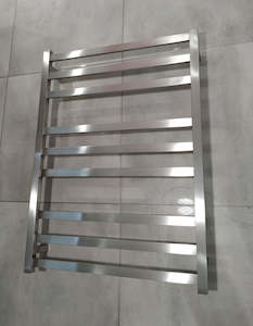 Heated Towel Ladders Nz: CODE SQUARE HEATED TOWEL LADDER 900X650MM BRUSHED STAINLESS