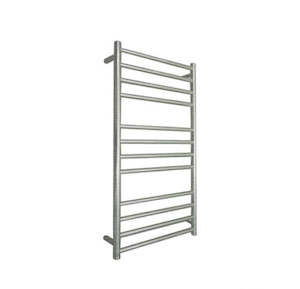 CODE ROUND HEATED TOWEL LADDER 1200X500MM BRUSHED STAINLESS