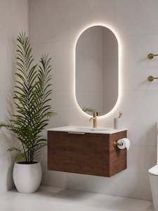 Bathroom Mirrors Mirror Cabinets New Zealand: CODE EURO OVAL 550 LED BACKLIT MIRROR