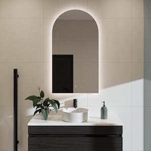 Bathroom Lighting New Zealand: NEWTECH AMBIENCE ARCH BACK LIT MIRROR - 3 SIZES