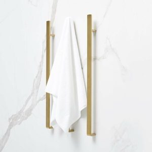 Vertical Heated Single Bar Rails: ATLANTIS ICONA MONT VERTICAL HEATED TOWEL RAIL - 5 COLOURS