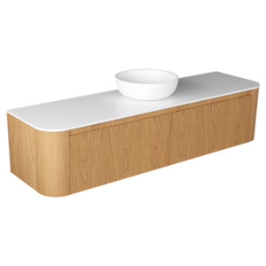 Primo Vanities: TONDO CURVED 1800 2 DRAWER WALL HUNG VANITY